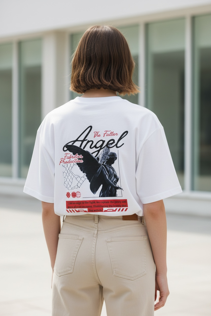 Fallen Angel Graphic Oversized T-Shirt
