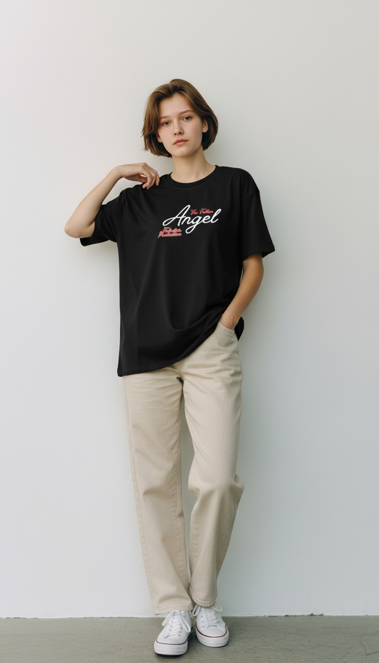 Fallen Angel Graphic Oversized T-Shirt
