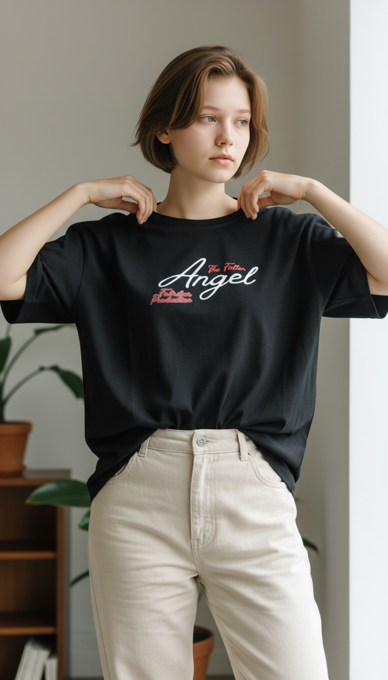 Fallen Angel Graphic Oversized T-Shirt