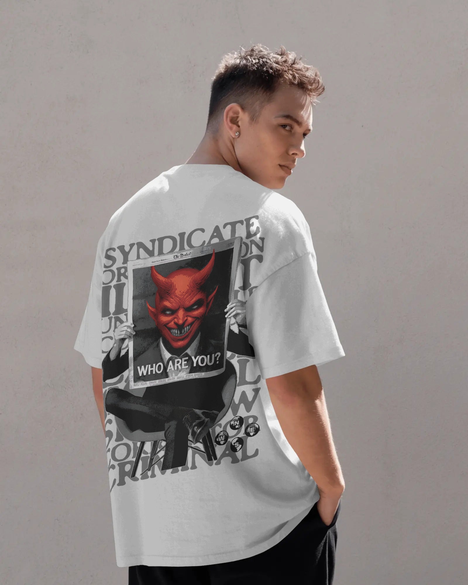 Syndicate Devil" Graphic Oversized Tee